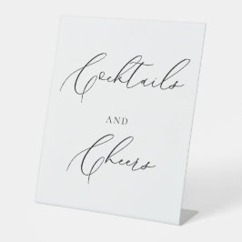 Cocktails & Cheers Hochzeitsschild Minimalistisch Sockelschild