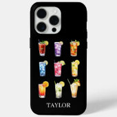 Cocktails Cocktails Cocktails Monogrammed Case-Mate iPhone Hülle (Rückseite)