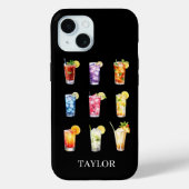 Cocktails Cocktails Cocktails Monogrammed Case-Mate iPhone Hülle (Rückseite)