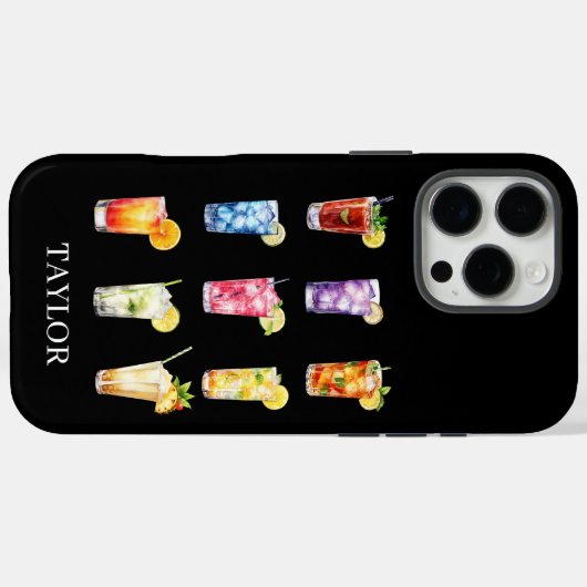 Cocktails Cocktails Cocktails Monogrammed Case-Mate iPhone Hülle (Rückseite (Horizontal))