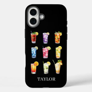 Cocktails Cocktails Cocktails Monogrammiert iPhone 16 Plus Hülle