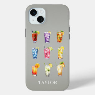 Cocktails Cocktails Cocktails Monogrammiert Case-Mate iPhone Hülle