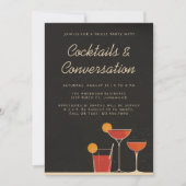 Cocktails & Conversation Retro Drinks House Party Einladung (Vorderseite)