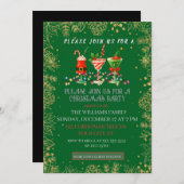 Cocktails & Cookies Christmas Holiday party Feiertagskarte (Vorne/Hinten)