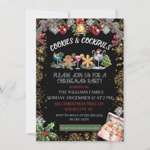 Cocktails & Cookies Weihnachtsfeier  Feiertagskarte