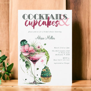 Cocktails & Cupcakes Modernes Brautparty Einladung
