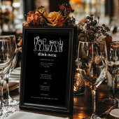 Cocktails Doodle Sketch Modernes B&W CUSTOM Geträn Menükarte