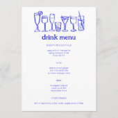 Cocktails Doodle Sketch Modernes CUSTOM Getränk Menükarte (Vorderseite)