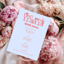 Cocktails Doodle Sketch Modernes CUSTOM Getränk