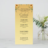 Cocktails Drinks Menü Karte - Goldene Blume Set (Stehend Vorderseite)