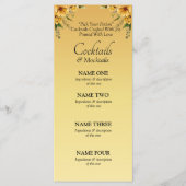 Cocktails Drinks Menü Karte - Goldene Blume Set (Vorderseite)