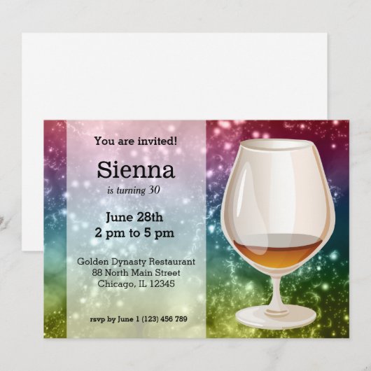 Cocktails Einladung (Vorne/Hinten)