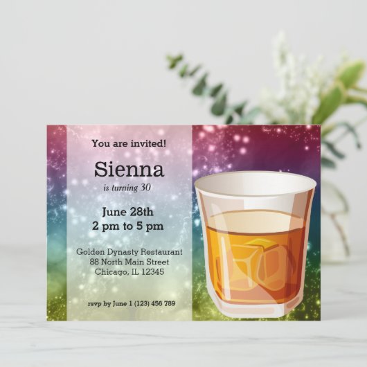 Cocktails Einladung (Stehend Vorderseite)