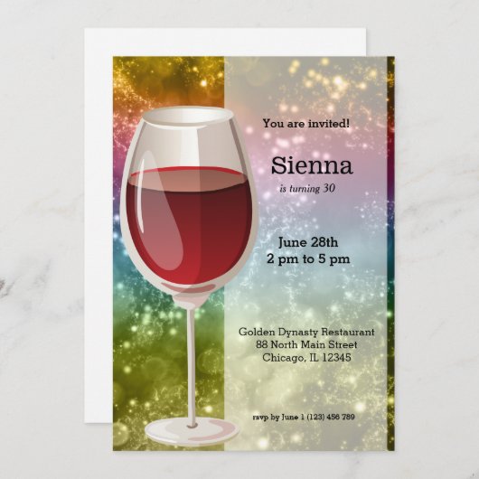 Cocktails Einladung (Vorne/Hinten)