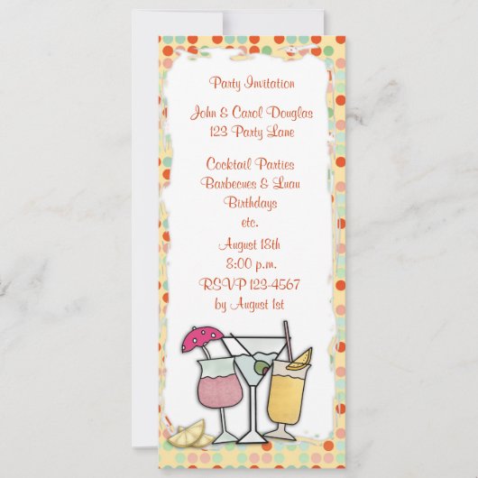 Cocktails Einladung (Vorderseite)