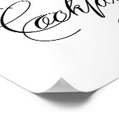 Cocktails | Elegantes Schwarzes Script auf White B Poster (Ecke)