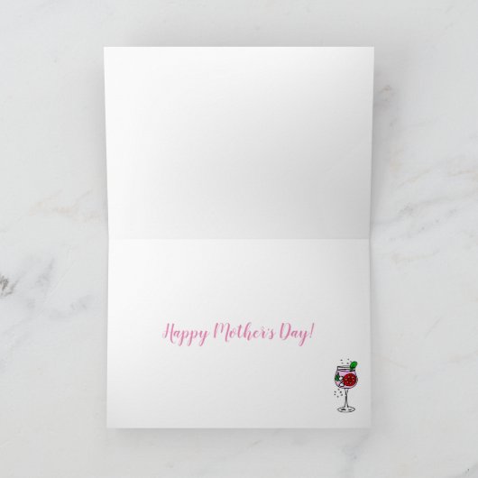 Cocktails feiern Muttertagskarte Karte (Innenseite)