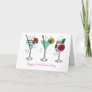Cocktails feiern Valentinstag Karte
