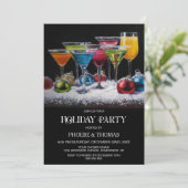 Cocktails Feiertagsfeier Einladung (Stehend Vorderseite)