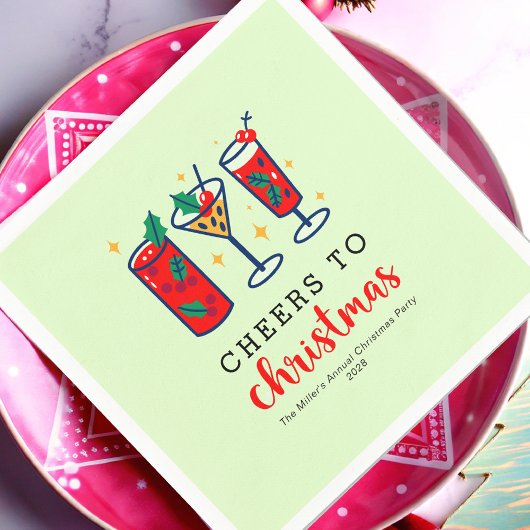 Cocktails Festliche Feiertage Weihnachts-Party Serviette