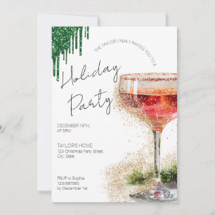 Cocktails Festliche Getränke Weihnachts-Party Einladung