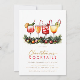 Cocktails Festliche Getränke Weihnachts-Party Einladung