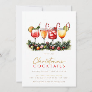 Cocktails Festliche Getränke Weihnachts-Party Einladung