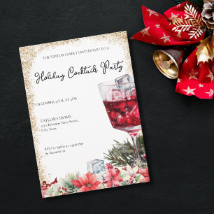 Cocktails Festliche Getränke Weihnachts-Party Einladung