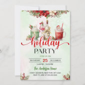 Cocktails Festliche Getränke Weihnachts-Party Einladung (Vorderseite)