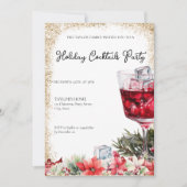 Cocktails Festliche Getränke Weihnachts-Party Einladung (Vorderseite)