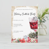 Cocktails Festliche Getränke Weihnachts-Party Einladung (Stehend Vorderseite)