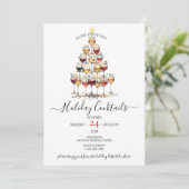 Cocktails Festliche Getränke Weihnachts-Party Feiertagskarte (Stehend Vorderseite)