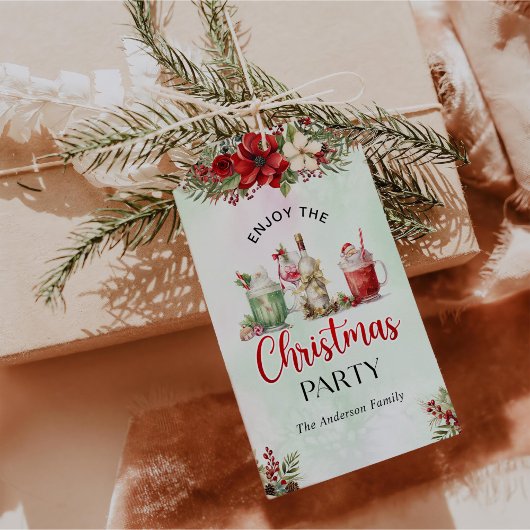 Cocktails Festliche Getränke Weihnachts-Party Geschenkanhänger