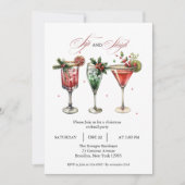 Cocktails Festliche Getränke Weihnachts-Party I Einladung (Vorderseite)