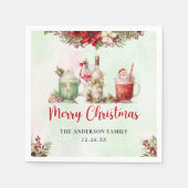 Cocktails Festliche Getränke Weihnachts-Party Serviette (Vorderseite)