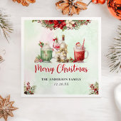 Cocktails Festliche Getränke Weihnachts-Party Serviette