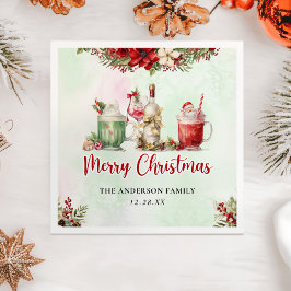 Cocktails Festliche Getränke Weihnachts-Party Serviette