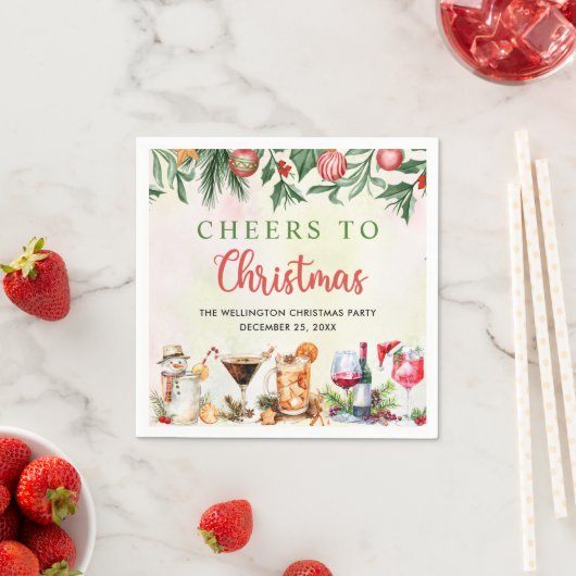 Cocktails Festliche Getränke Weihnachts-Party Serviette (Beispiel)