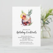 Cocktails Festliches Weihnachtsfest Party Einladung (Stehend Vorderseite)