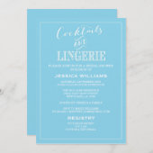 Cocktails & Fingerie-Dusche Einladungen| Blau Einladung (Vorne/Hinten)