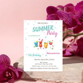Cocktails Früchte Sommer Geburtstag Einladung