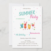 Cocktails Früchte Sommer Geburtstag Einladung (Vorderseite)