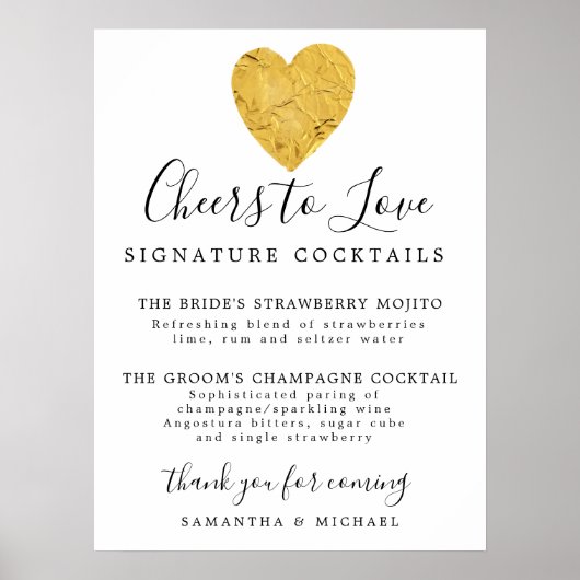 Cocktails für Hochzeiten und Bar Poster (Vorne)