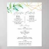 Cocktails für Wasserfarben, geometrische Kristalle Poster (Vorne)