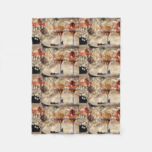 *COCKTAILS GALORE* CHRISTMAS BLANKET FLEECEDECKE (Vorderseite)