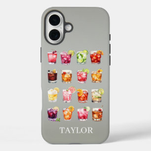 Cocktails Galore Monogrammiert iPhone 16 Plus Hülle