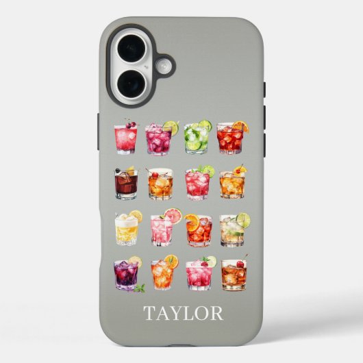 Cocktails Galore Monogrammiert Case-Mate iPhone Hülle (Rückseite)