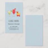 Cocktails Gemischte Getränke Aquarell Barkeeper Visitenkarte (Vorne/Hinten)