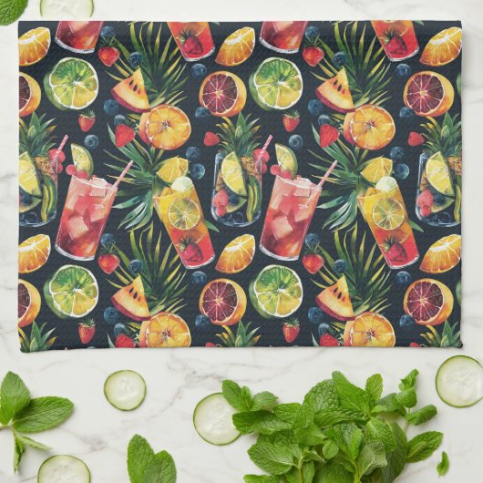 Cocktails Geschirrtuch (Gefaltet)