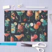 Cocktails Getränkemuster. Alkoholische Getränke Seidenpapier (Handwerk)